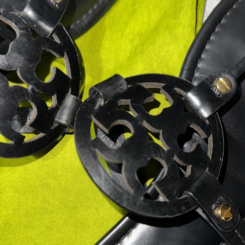 Tory Burch Black Leather Sandals - Picture 4 of 5
